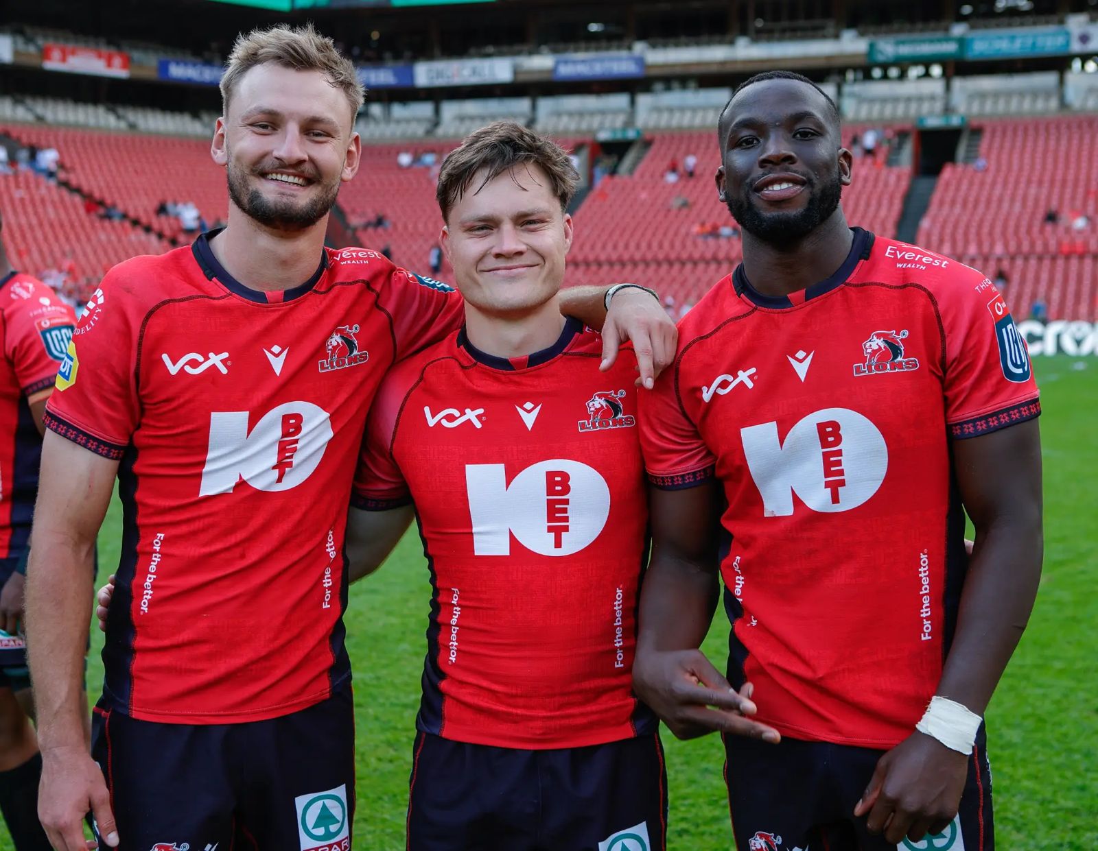 Richard Kriel, Quan Horn and Kelly Mpeku — 10bet Lions