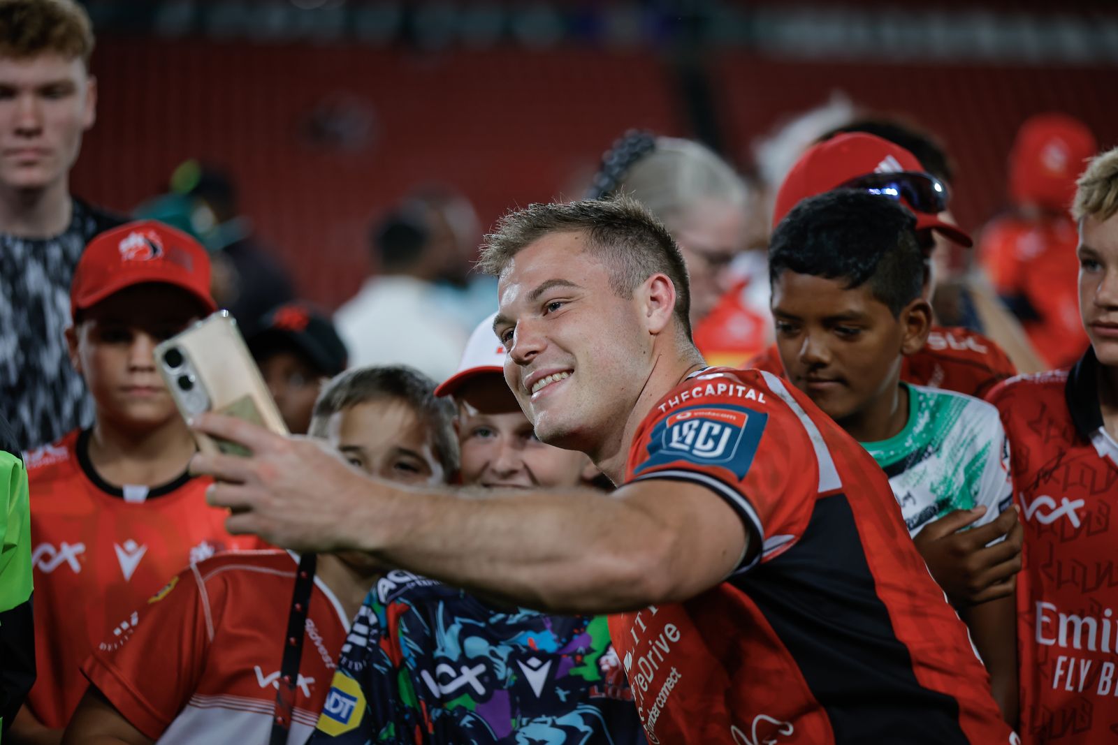 Henco van Wyk with Lions Fans